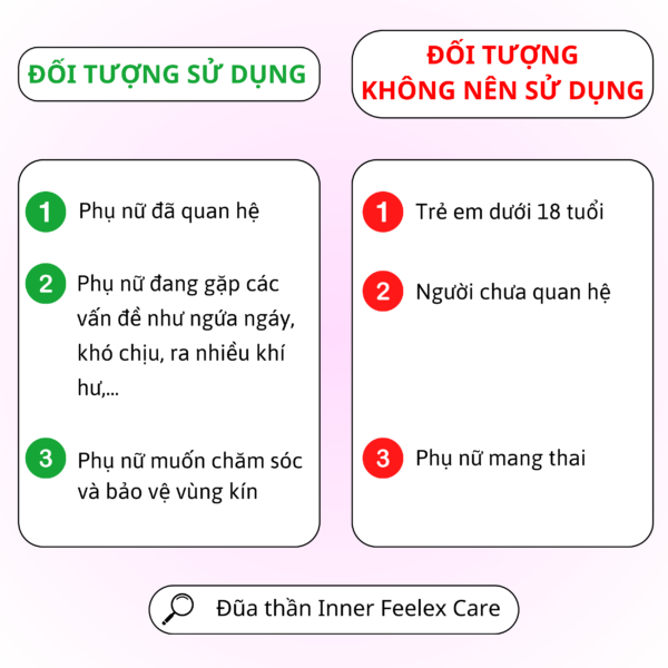 Đối tượng sử dụng đũa thần Inner Gel Feelex Care