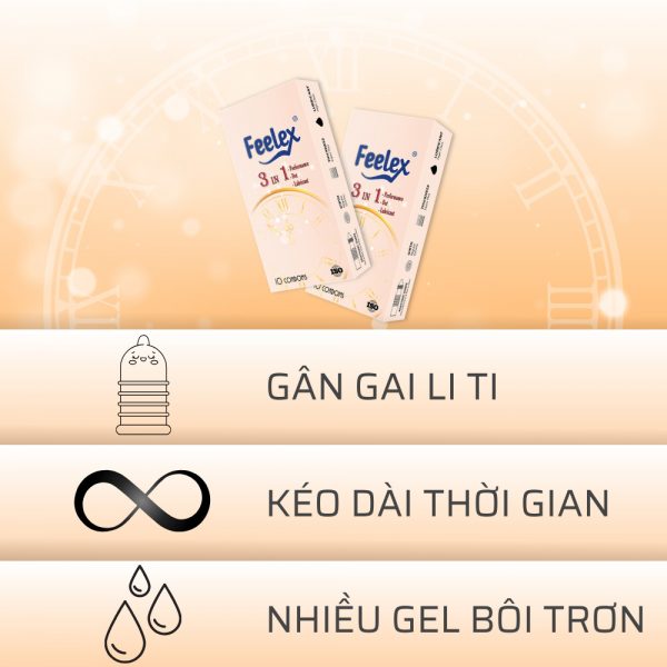 Đặc điểm của bao cao su gân gai Feelex 3in1