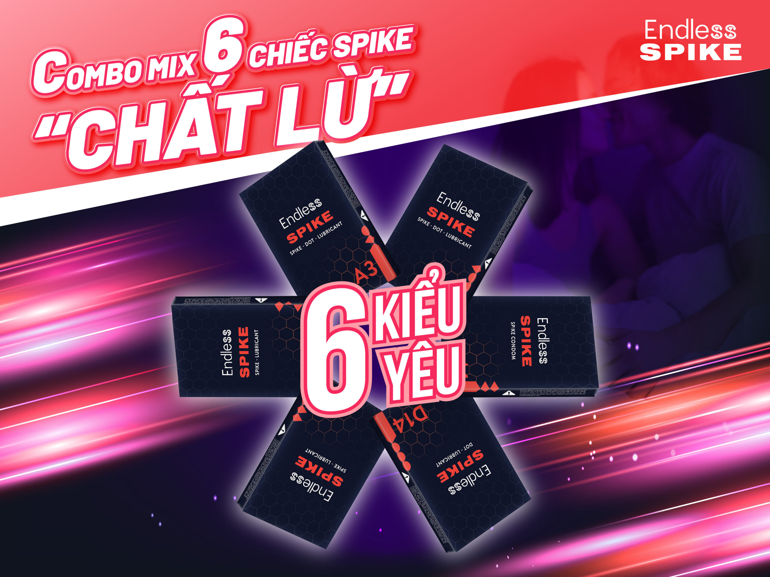 Combo bao cao su râu rồng - Mix 6 chiếc Spike