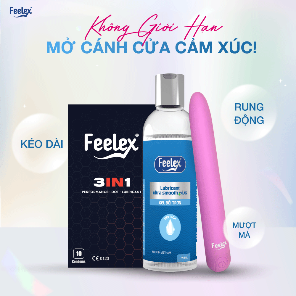 Combo máy rung, gel và bao cao su - Không giới hạn