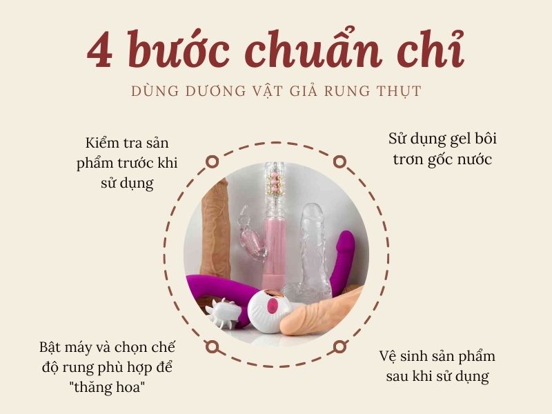 ách sử dụng dương vật giả rung thụt theo 4 bước