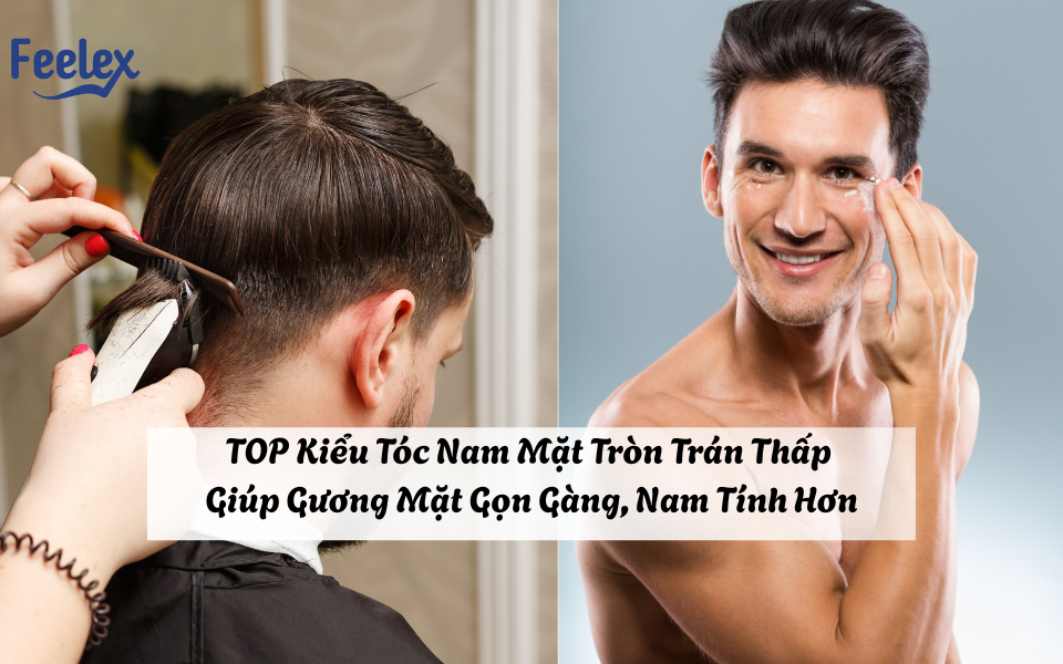 kiểu tóc nam mặt tròn trán thấp