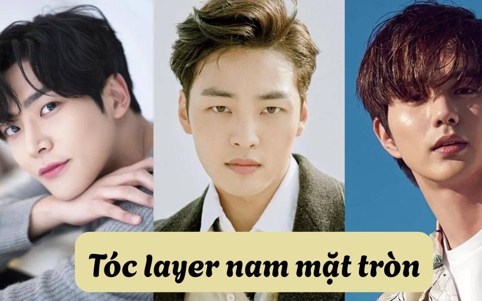 Tóc layer nam mặt tròn